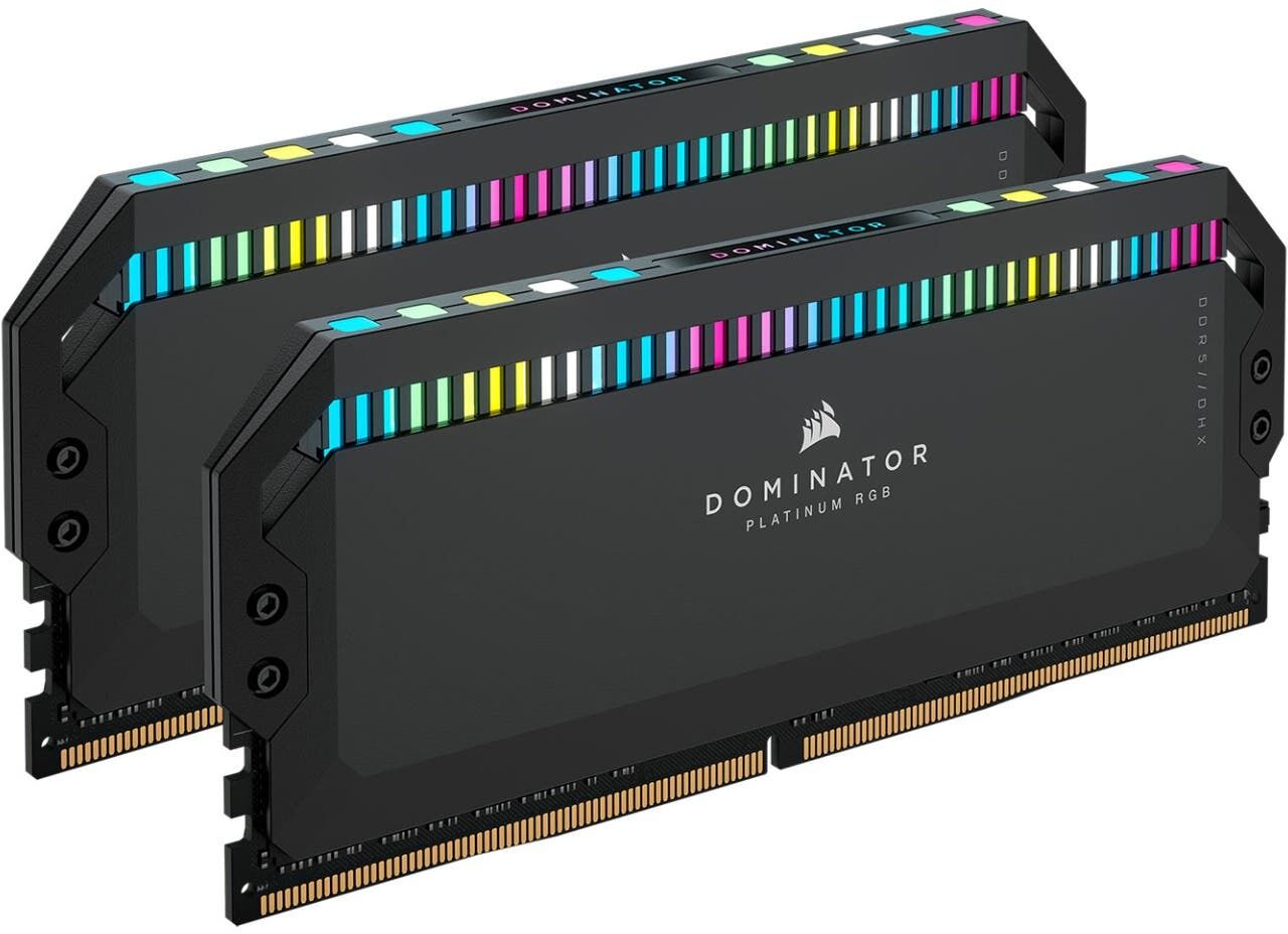 Corsair Dominator Platinum RGB schwarz DIMM Kit 32GB, DDR5-5600, CL36-36-36-76, on-die ECC (CMT32GX5M2B5600C36)