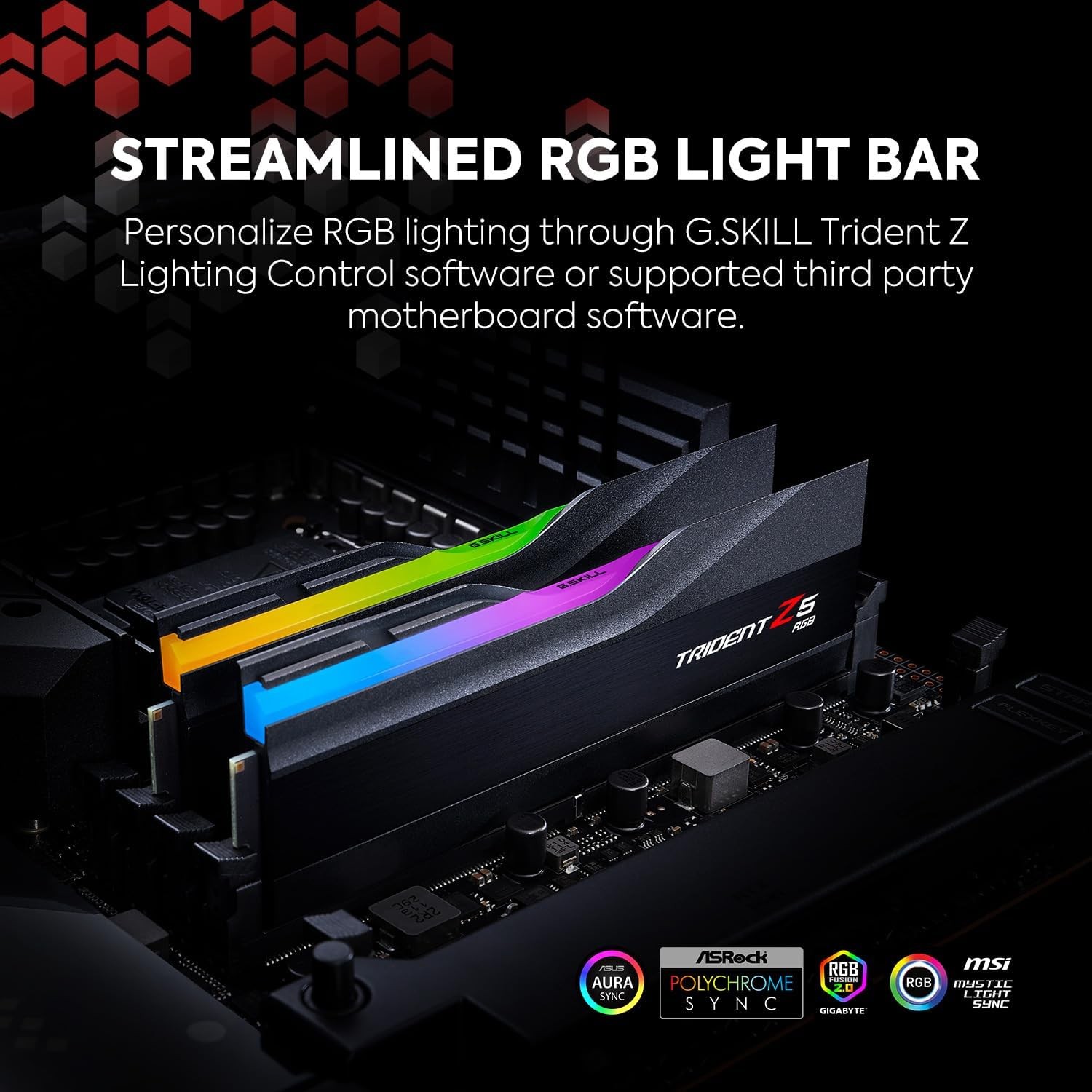 G.Skill Trident Z5 RGB schwarz DIMM Kit 48GB, DDR5-8200, CL40-52-52-131, on-die ECC (F5-8200J4052F24GX2-TZ5RK)