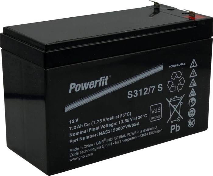 Exide lead acid battery S312/7S 7.0Ah