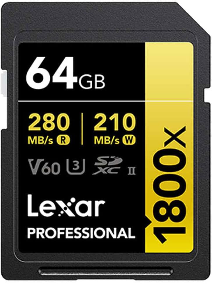 Lexar Professional 1800x Gold Series R280/W210 SDXC 64GB, UHS-II U3, Class 10 (LSD1800064G-BNNNG / LSD1800064G-BNNNU / LSD1800064G-RNNNC)