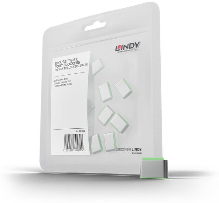 Lindy USB-C/Thunderbolt 3 lock additional package, green, 10 pieces (40438)