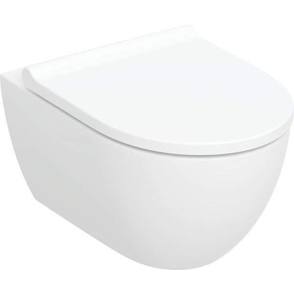 Geberit Acanto set Wall-WC Tiefspüler, closed shape, TurboFlush, with toilet seat, white (502.718.00.1)
