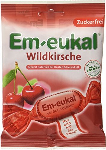 Soldan Em-eukal Wildkirsche zuckerfrei Hustenbonbons, 75g