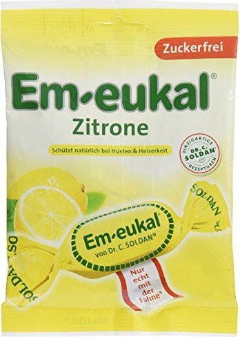 Soldan Em-eukal Zitrone zuckerfrei Hustenbonbons, 75g