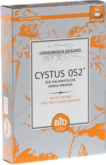 Cystus 052 Bio Halspastillen Honig-Orange, 66 Stück