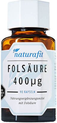 naturafit Folsäure 400µg Kapseln, 90 Stück