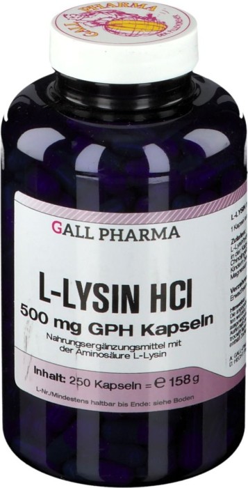 L-Lysin 500mg GPH Kapseln, 250 Stück