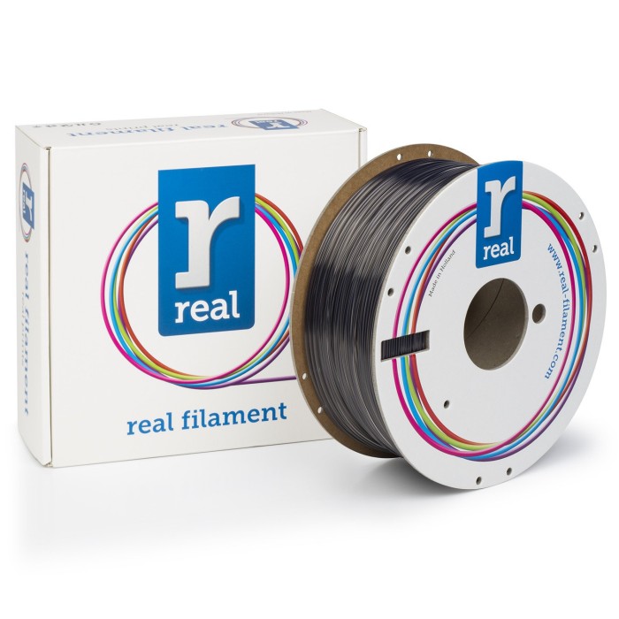 REAL-Filament PETG, Smokey Black, 1.75mm, 1kg (NLPETGSMOKYBLACK1000MM175)