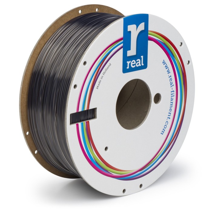 REAL-Filament PETG, Smokey Black, 1.75mm, 1kg (NLPETGSMOKYBLACK1000MM175)