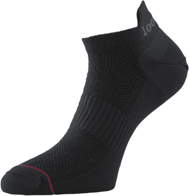 1000 Mile Trainer Liner Men's Sports Socks-Black, Large/Size UK 9-11.5, L (Mens)