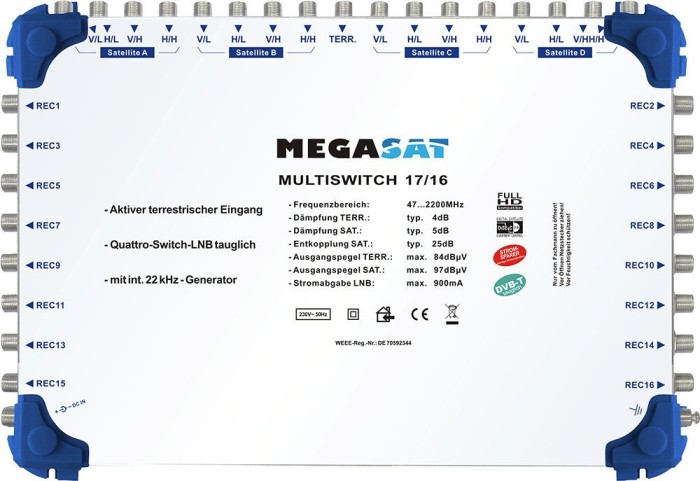 MegaSat Multi-Switches 17/16 (0600155)