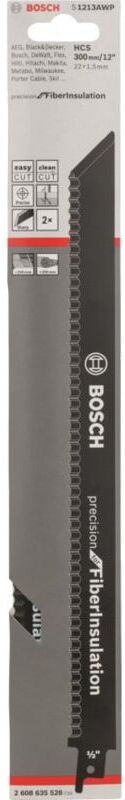 Reciprocating Saw Blades, hcs, for Fibre Insulation, Pack of 2 - Bosch