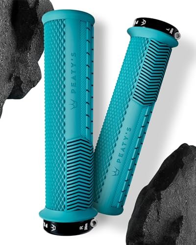Peaty's Monarch Knurl Thick grips turquoise