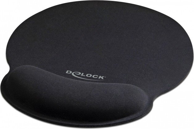 DeLOCK ergonomic mousepad with palm rest, 252x227mm, black (12559)