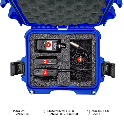 Nanuk 905 Waterproof Hard Case with Foam Insert for Sennheiser EW/Sony UWP/Senal Microphone Set - Blue