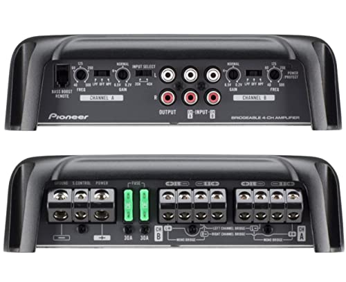 Pioneer GM-D9704 1600W Class D 4-Channel Car Amplifer, With Bass Remote