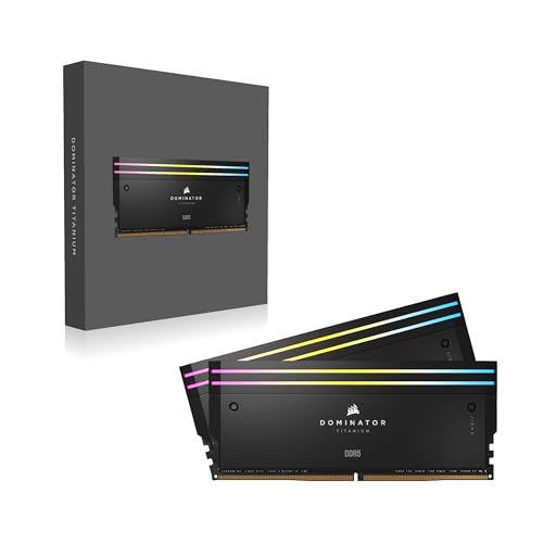 Corsair Dominator Titanium RGB schwarz DIMM Kit 32GB, DDR5-6000, CL30-36-36-76, on-die ECC (CMP32GX5M2B6000C30)