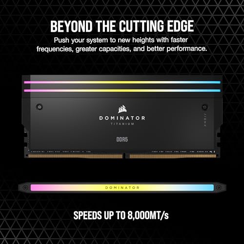 Corsair Dominator Titanium RGB schwarz DIMM Kit 32GB, DDR5-6000, CL30-36-36-76, on-die ECC (CMP32GX5M2B6000C30)