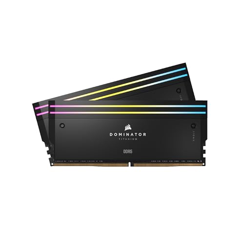 Corsair Dominator Titanium RGB schwarz DIMM Kit 32GB, DDR5-6000, CL30-36-36-76, on-die ECC (CMP32GX5M2B6000C30)