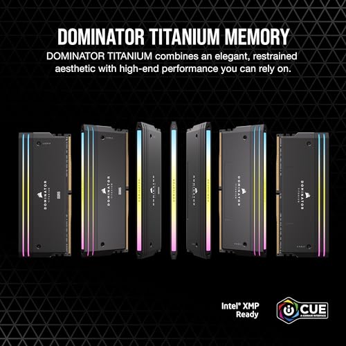 Corsair Dominator Titanium RGB schwarz DIMM Kit 32GB, DDR5-6000, CL30-36-36-76, on-die ECC (CMP32GX5M2B6000C30)