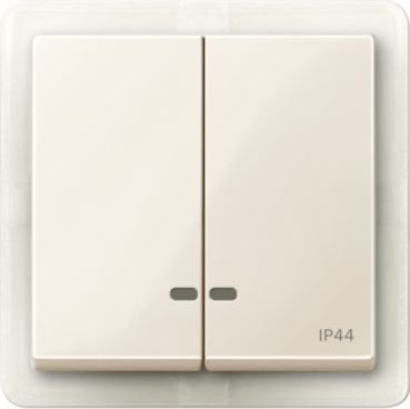 Merten System M double rocker control window IP44 thermoplast brillant, white (MEG3424-0344)