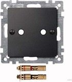 Merten System M central plate with High-End loudspeaker-connector, anthracite (469314)