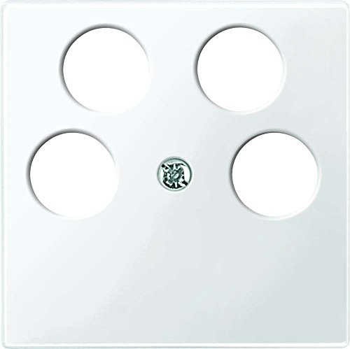 Merten System M central plate for Ankaro 4 x-antenna socket, active white shiny (296519)