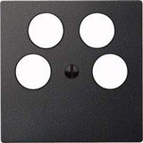 Merten System M central plate for Ankaro 4 x-antenna socket, anthracite classymatt (295314)