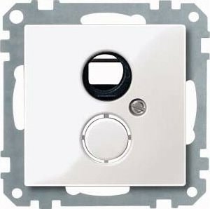 Merten System M central plate for BNC/TNC-socket, polar white shiny (469119)