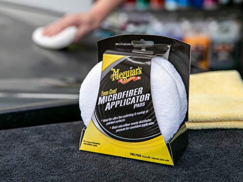 Meguiar's G10307EU ScratchX Car Paint Scratch Remover 207ml, swirl and paint blemish remover. Now with wax protection & Meguiar's X3080EU Even Coat 5 Inch Microfibre Applicator Pads (2 Pack)