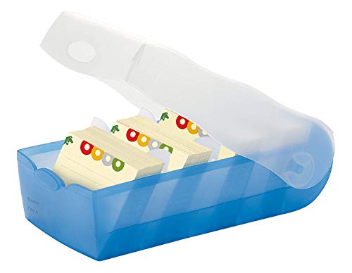 HAN Croco card index box A8, transparent/blue (998-643)