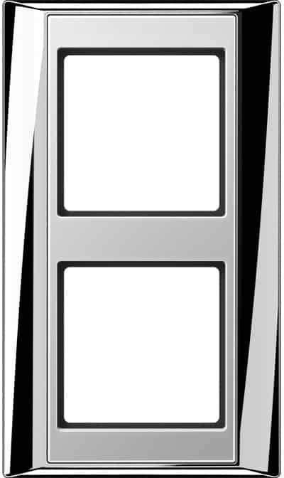 Jung A plus frame 2 x, Glanzchrom-aluminium (AP 582 GCR AL)
