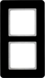 Berker Q.7 frame 2 x, glass black (10126076)