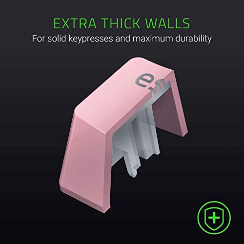 Razer Doubleshot PBT Keycap Upgrade Set for Mechanical & Optical Keyboards: Compatible with Standard 104/105 US and UK layouts - Quartz Pink