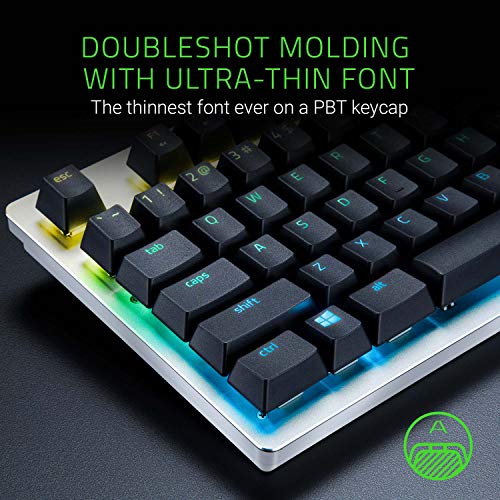 Razer Doubleshot PBT Keycap Upgrade Set for Mechanical & Optical Keyboards: Compatible with Standard 104/105 US and UK layouts - Quartz Pink