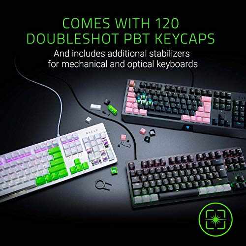 Razer Doubleshot PBT Keycap Upgrade Set for Mechanical & Optical Keyboards: Compatible with Standard 104/105 US and UK layouts - Quartz Pink