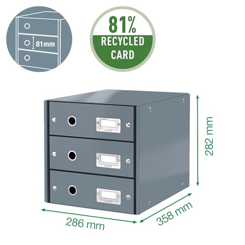 Leitz click & store Wow drawer kit with 3 charging blue (60480036)
