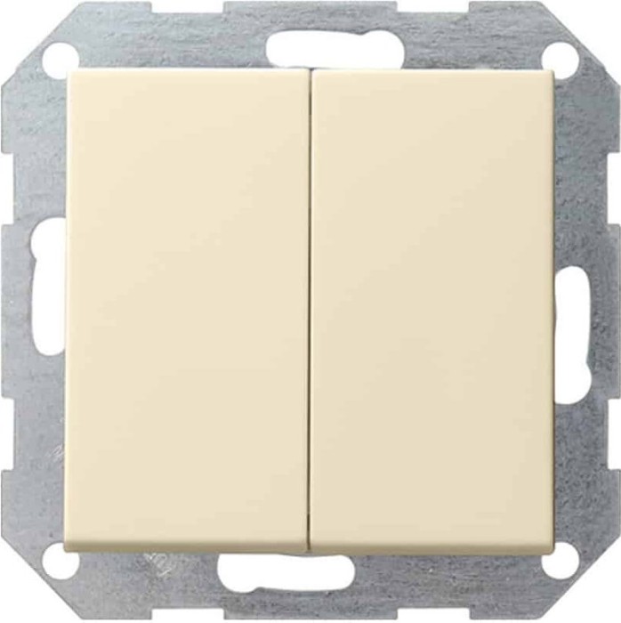 Gira System 55 push button 10AX 250V rocker 2-way, cream white (012501)