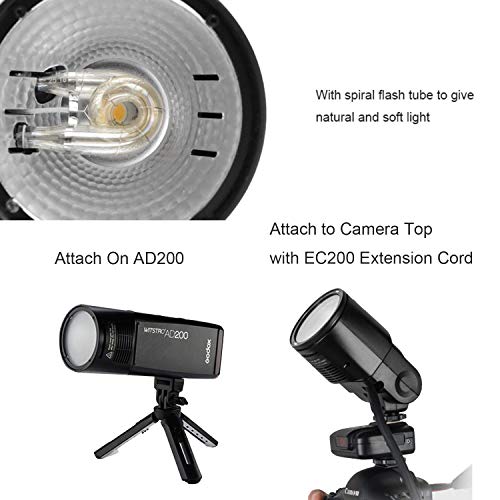 GODOX Witstro H200R Round Flash Head for Godox AD200 Flash, 200W Ring Flash Head Strong Power and Natural Light Effects for AD200 / AD200Pro Pocket Flash