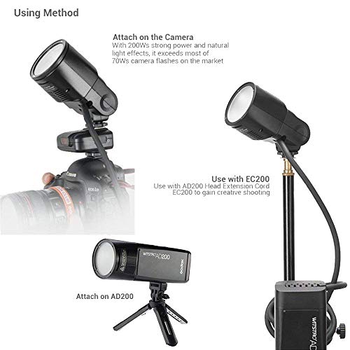 GODOX Witstro H200R Round Flash Head for Godox AD200 Flash, 200W Ring Flash Head Strong Power and Natural Light Effects for AD200 / AD200Pro Pocket Flash