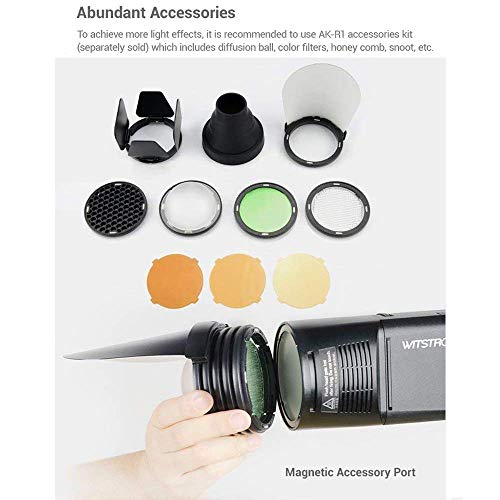 GODOX Witstro H200R Round Flash Head for Godox AD200 Flash, 200W Ring Flash Head Strong Power and Natural Light Effects for AD200 / AD200Pro Pocket Flash