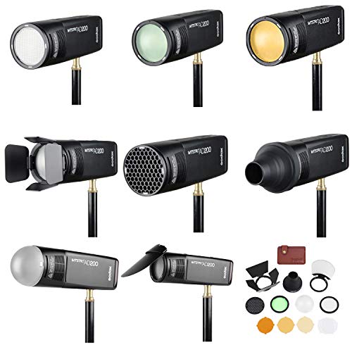 GODOX Witstro H200R Round Flash Head for Godox AD200 Flash, 200W Ring Flash Head Strong Power and Natural Light Effects for AD200 / AD200Pro Pocket Flash