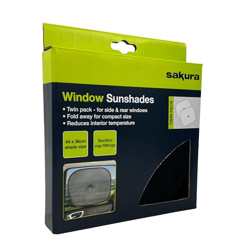 Sakura SWS2 Vehicle Window Sunshades, Set of 2,Black