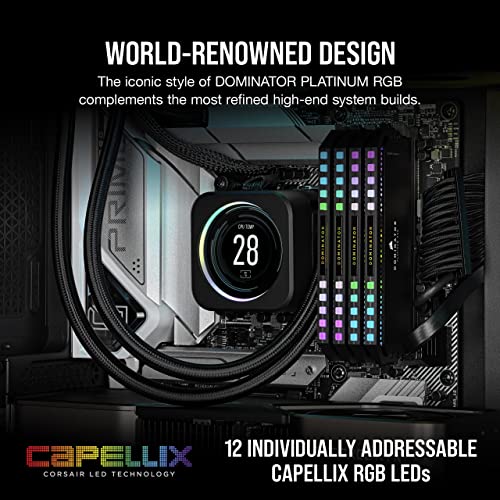 Corsair Dominator Platinum RGB schwarz DIMM Kit 32GB, DDR5-5600, CL36-36-36-76, on-die ECC (CMT32GX5M2B5600C36)