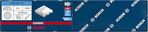 Bosch Professional 25x Expert M480 Sanding Net (Ø 225 mm, Grit 320, Accessories Drywall Sander)