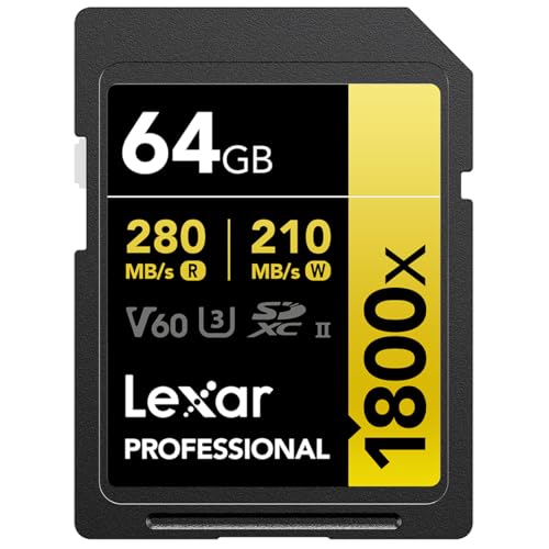 Lexar Professional 1800x Gold Series R280/W210 SDXC 64GB, UHS-II U3, Class 10 (LSD1800064G-BNNNG / LSD1800064G-BNNNU / LSD1800064G-RNNNC)