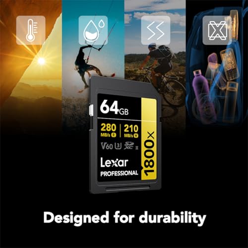 Lexar Professional 1800x Gold Series R280/W210 SDXC 64GB, UHS-II U3, Class 10 (LSD1800064G-BNNNG / LSD1800064G-BNNNU / LSD1800064G-RNNNC)