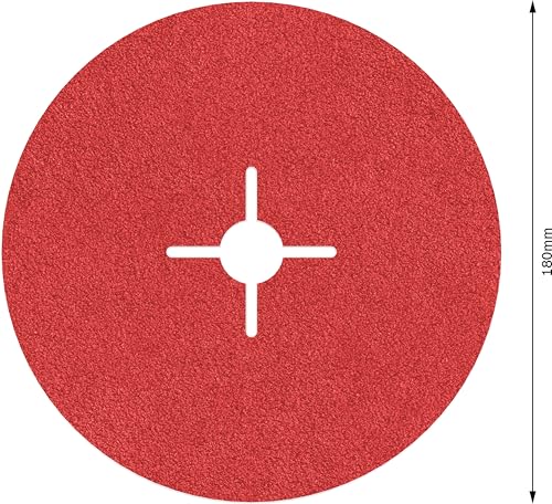 Bosch Professional Fibre sanding disc R780 Best for Metal and Inox (Metal and stainless steel, Ø 180 mm, grit size 60, accessories for angle grinder)