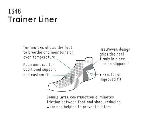 1000 Mile Trainer Liner Men's Sports Socks-Black, Large/Size UK 9-11.5, L (Mens)
