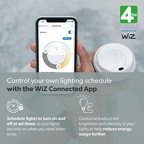 4lite Smart G125 E27 Amber Filament LED Bulb (7W) Dimmable 850Lm 2000-5000K Tuneable White, Wi-Fi/Bluetooth Controlled with Screw Fitting - 4l1/8047 [Energy Class F]